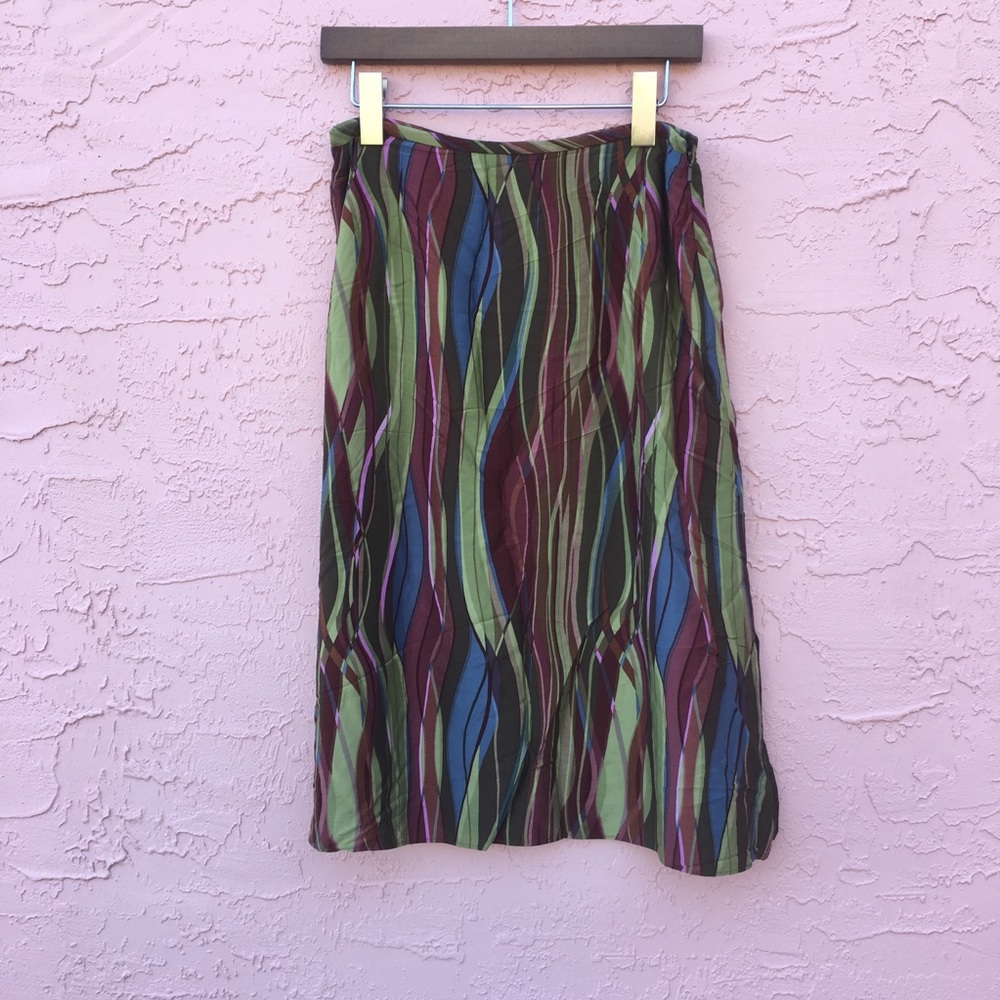 Vintage Barry Bricken Silk Blend Skirt 90s Size 6